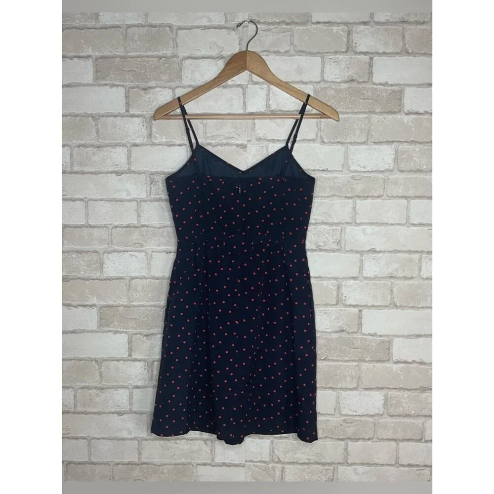 J. Crew Navy Red Polka Dot Mini Dress Size 0